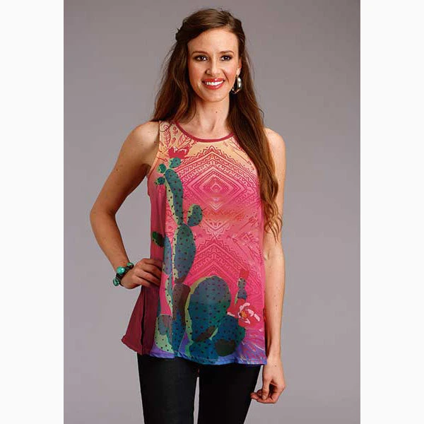 Roper Women's Red Sheer Cactus Tank 3 Roper Women's Red Sheer Cactus Tank