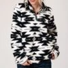 ROPER Black And White Aztec Polar Fleece 2 ROPER Black And White Aztec Polar Fleece -Western Cowboy Equipment Shop 0309802506172Front