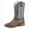 Karman Roper Kid's Navy And White Square Toe Boot -Western Cowboy Equipment Shop 0901819022156