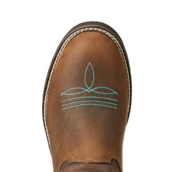 Ariat Women's Distressed Brown Delilah Round Toe Boot -Western Cowboy Equipment Shop 10021457 toe