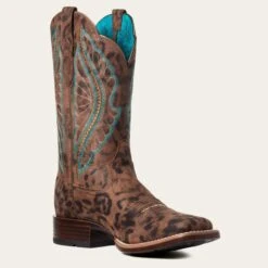Ariat Women's Primetime Leopard Square Toe Western Boots -Western Cowboy Equipment Shop 10035935 medial warm