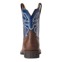 Ariat Kid's Chocolate And Navy Sorting Pen Boots -Western Cowboy Equipment Shop 10038333 heel