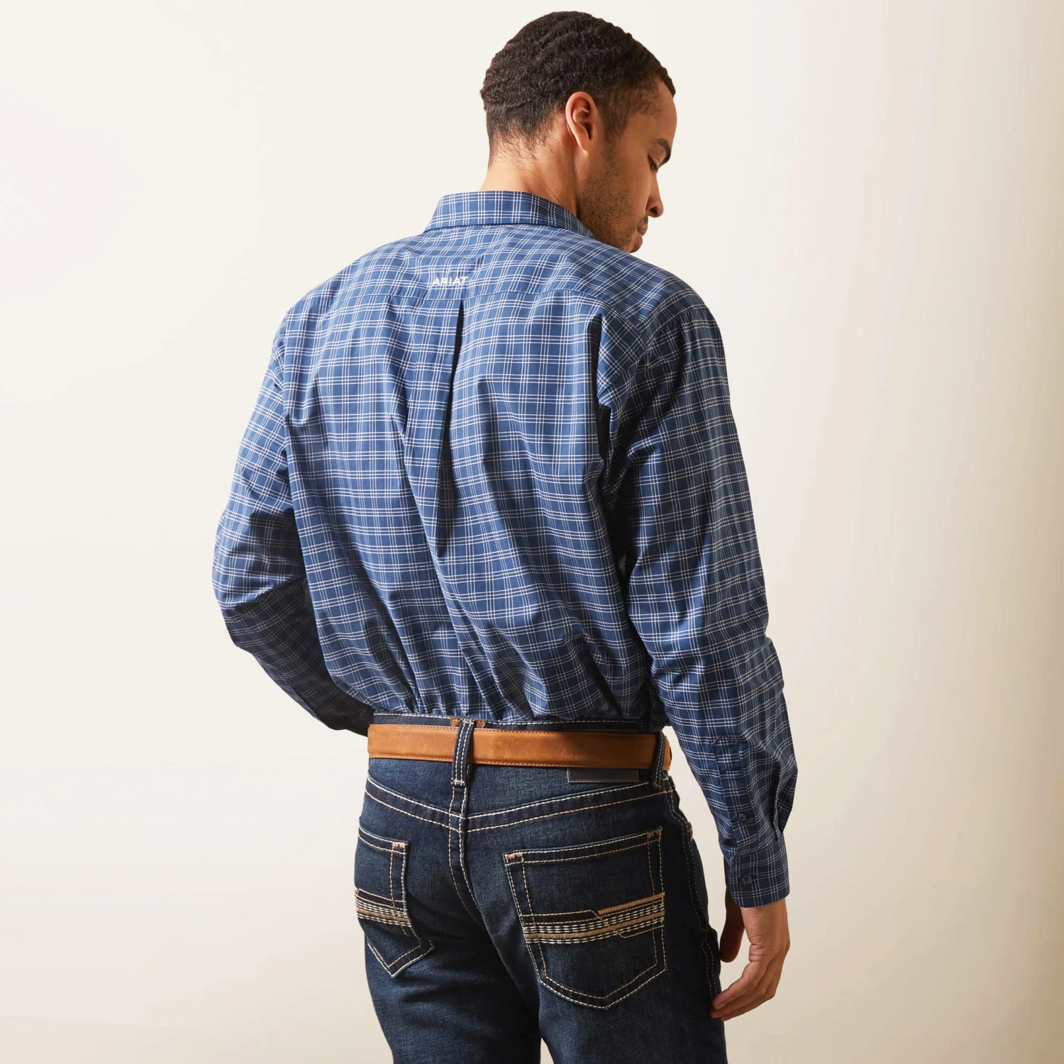 Ariat Blue Plaid Pro Series Long Sleeve Shirt 4 Ariat Blue Plaid Pro Series Long Sleeve Shirt - Image 2