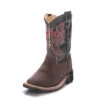 Toddler Brown And Blue, Red Stitched Square Toe Boots -Western Cowboy Equipment Shop 100589 bsi1868 choc nvy 1 jpeg