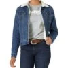 Wrangler Women's Denim Sherpa Jacket -Western Cowboy Equipment Shop 10LWJ320D BF01 SWFF PRD