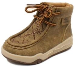 Brown Kid's Jackson Barbed Wire Light Up Moccasin