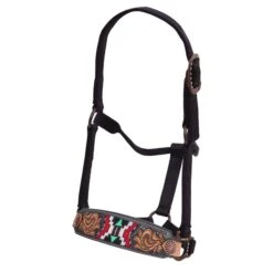 Oxbow Antique Tooled And Beaded Leather Nose Halter