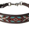Shiloh Teal, Brown And White Beaded Wither Strap -Western Cowboy Equipment Shop 14037 1 2wither