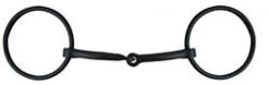 Showman Black Steel Ring Snaffle