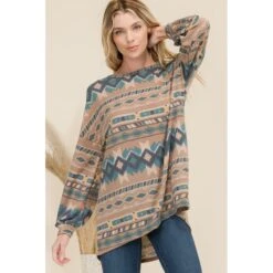Mocha Aztec Print High-Low Top 7 Mocha Aztec Print High-Low Top -Western Cowboy Equipment Shop 15365055 b7035649 b3aa 42e2 bab6 a5acbc1ba991