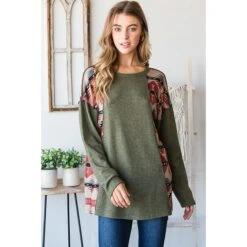 Solid And Aztec Top With Stitch Detail -Western Cowboy Equipment Shop 17190248 10c9990e b0a6 4a9f ac60 5a5c8010bc09 1