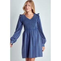 Washed Smocked Bust Flare Dress -Western Cowboy Equipment Shop 17540743 3a32119c 6ae9 4ab4 a730 3cdb5ba5b26e