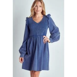 Washed Smocked Bust Flare Dress -Western Cowboy Equipment Shop 17540743 6db0d473 24fd 4486 ac49 7d6995c7c139