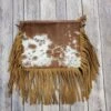 American Darling Tan And White Hide Fringe Cross Body Purse -Western Cowboy Equipment Shop 20191107 134245