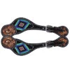 Vegas Beaded Floral Tooled Spur Straps -Western Cowboy Equipment Shop 201913B OXBOW TACK