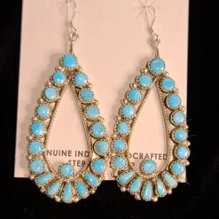 Zuni Turquoise Tear Drop/Dot Earrings