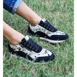 Black & White Cowhide Tennis Shoes -Western Cowboy Equipment Shop 20210908 143500copy