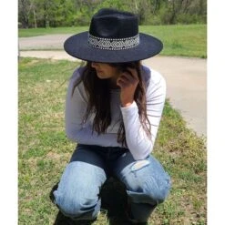 Women's Black Fedora W/ Aztec Band -Western Cowboy Equipment Shop 20220413 134057