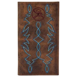Hooey Brown Blue Boot Stitched Wallet