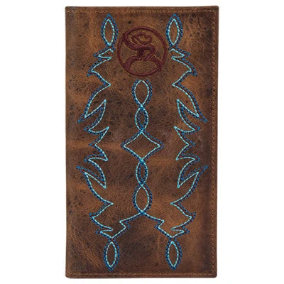 Hooey Brown Blue Boot Stitched Wallet 3 Hooey Brown Blue Boot Stitched Wallet