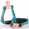 Nettles 2" Distressed Turquoise Stirrups -Western Cowboy Equipment Shop 2GBRDT 3