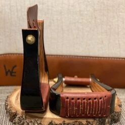 Nettles Stirrups 2" Flatbottom Varnish -Western Cowboy Equipment Shop 2 FV2