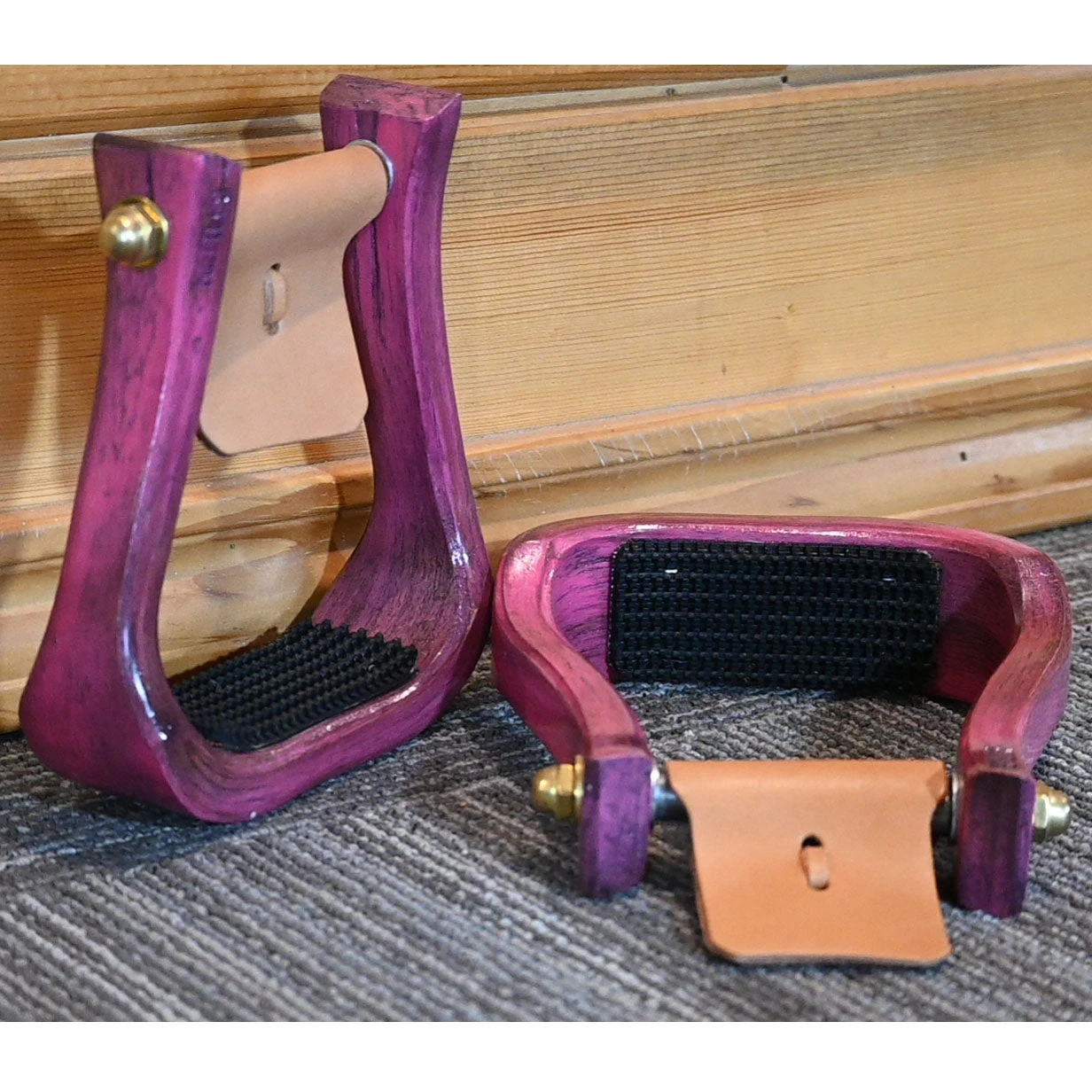 Nettles 2" Distressed Pink Barrel Racing Stirrups 3 Nettles 2" Distressed Pink Barrel Racing Stirrups