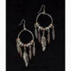Hoop With Feathers Earrings -Western Cowboy Equipment Shop 30754