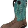 Kid's Brown And Green Jesse Square Toe Boots -Western Cowboy Equipment Shop 3851 grande 49cc86fd 75b1 4b5d 9488 0c2c8035e542
