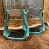 Nettles Stirrups 3" Distressed Turquoise W/Leveler 1 Nettles Stirrups 3" Distressed Turquoise W/Leveler -Western Cowboy Equipment Shop 3 GBRDR L