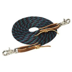 Weaver Leather Black, Blue, And Purple Roper Reins