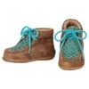 Blazin' Roxx Cassidy Turquoise Brown Weave Baby Mocc -Western Cowboy Equipment Shop 4411102