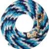 Mustang Poly Lead Rope Navy/Turquoise/White -Western Cowboy Equipment Shop 6000 FVT