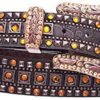 Women's Brown Gator Rhinestone Studded Belt -Western Cowboy Equipment Shop 6016 brown