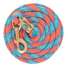 Weaver Leather Poly Lead Rope/Solid Brass Snap - Coral/Lavender/Mint
