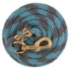 Weaver Leather Poly Lead Rope/Solid Brass Snap - Slate Blue/Titanium Gray -Western Cowboy Equipment Shop 60670 xxx 0120110 s