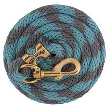 Weaver Leather Poly Lead Rope/Solid Brass Snap - Slate Blue/Titanium Gray