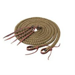 Weaver Leather Brown Silvertip Hollow Braid Split Reins, 5/8" X 8'