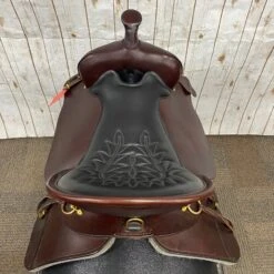 Circle Y Big Spring Easy Fit Saddle With Black Seat And Gold Hardware, 17" Seat -Western Cowboy Equipment Shop 6862 1701 05 2
