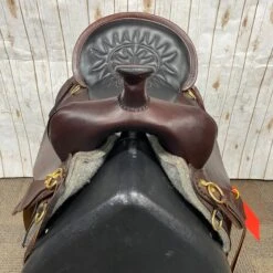 Circle Y Big Spring Easy Fit Saddle With Black Seat And Gold Hardware, 17" Seat -Western Cowboy Equipment Shop 6862 1701 05 4