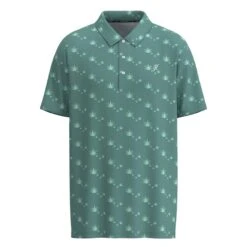 Hooey Men's Teal Agave Leaf Print Polo