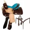 Double T Turquoise Seat Youth Saddle 1 Double T Turquoise Seat Youth Saddle -Western Cowboy Equipment Shop 787310