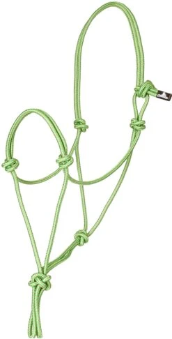 Mustang Premium Nylon Rope Halter - Lime/Tan