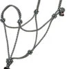 Mustang Economy Mountain Rope Halter And Lead - Black/Turquoise/White -Western Cowboy Equipment Shop 8104 DVT