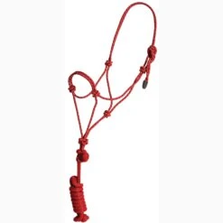 Mustang Red And White Yearling Rope Halter