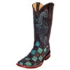 Ferrini Women's Black And Turquoise Patchwork Square Toe 1 Ferrini Women's Black And Turquoise Patchwork Square Toe -Western Cowboy Equipment Shop 8139350