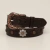 Ariat Ladie's Brown Floral Flower Concho Belt -Western Cowboy Equipment Shop A1533902