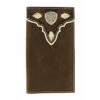 Ariat Men's Dark Distressed Trim Shield Rodeo Western Wallet -Western Cowboy Equipment Shop A3531444