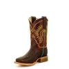 Anderson Bean Kids Red/Brown Square Toe -Western Cowboy Equipment Shop AB K7062 400x400 300DPI FrontAngled