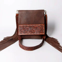 American Darling Conceal Carry Floral Leather Fringe Bag -Western Cowboy Equipment Shop ADBGA161B